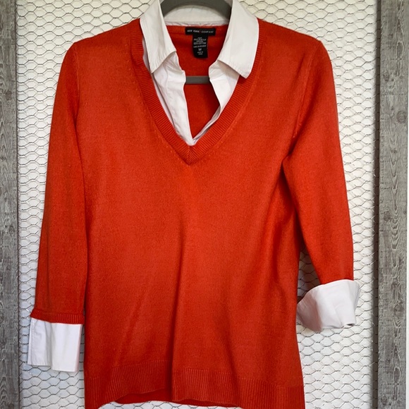 New York u0026 Company | Sweaters | New York Company Orange Sweater Size Med |  Poshmark